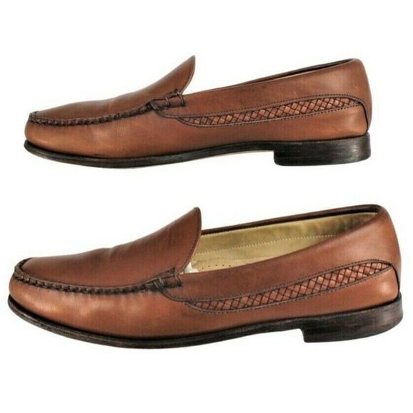 Leather Loafer Ashby  Weave Grandpacore Chestnut Allen Edmonds Men's Size 10 D - Picture 5 of 8